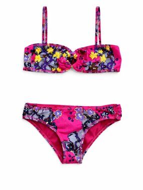 Submarine Girls 2pc Cherry Blossoms Bikini Swimsuit Embroidered w/Sequins 14 NWT